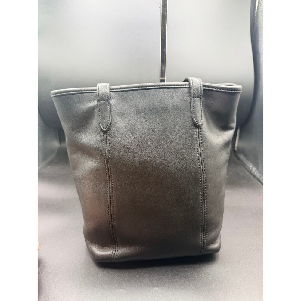 Vintage Coach Black Leather Lunch Tote Small Shoulder Bag Mexico - Picture 4 of 16